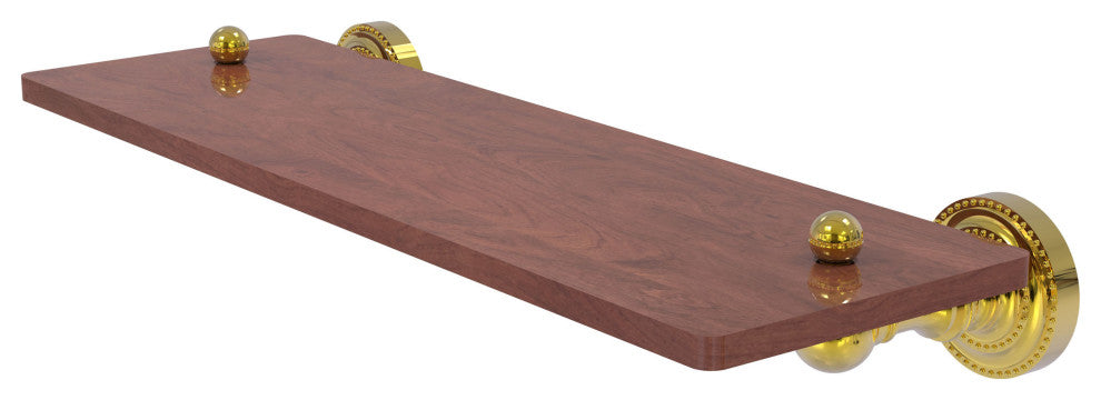 Dottingham 16" Solid Wood Shelf, Polished Brass