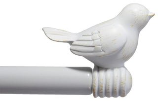 3/4" Bird Adjustable Curtain Rod, Gilded White, 84"-120"