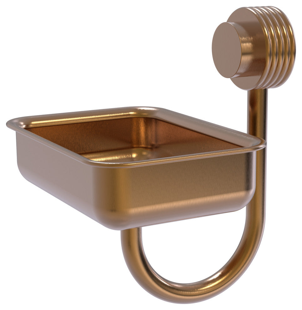Venus Wall Mount Soap Dish With Groovy Accents, Brushed Bronze