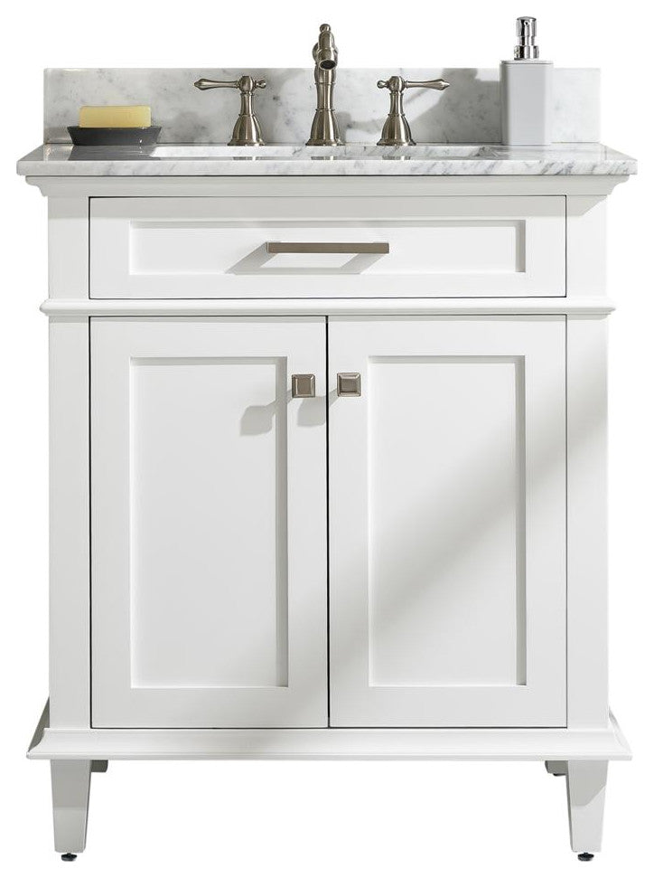 30" Single Sink Vanity Cabinet, White
