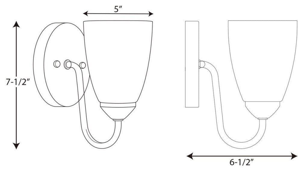 Progress Lighting 1-100W Medium Bath Bracket, Polished Chrome