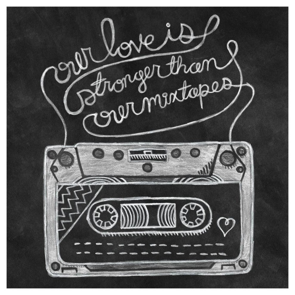 "Retro Cassette Chalk" Digital Paper Print by Mary Urban, 20"x20"