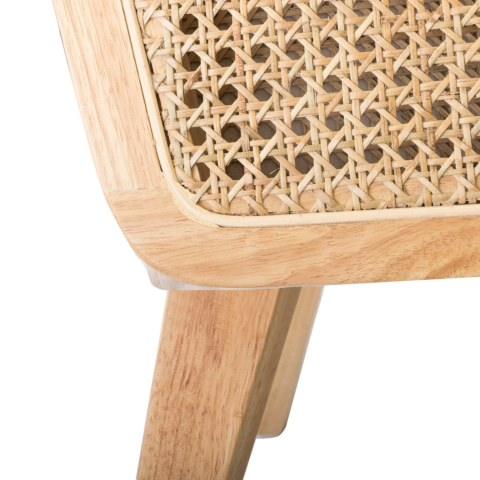 Delphine Cane Accent Chair, Rattan Armchair, Beige