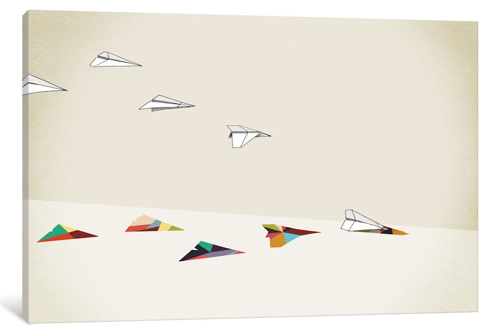 "Walking Shadow Paper Planes" by Jason Ratliff, 26x18x1.5"