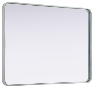 Home Living Contour Metal Rectangle Mirror 30x40, Silver