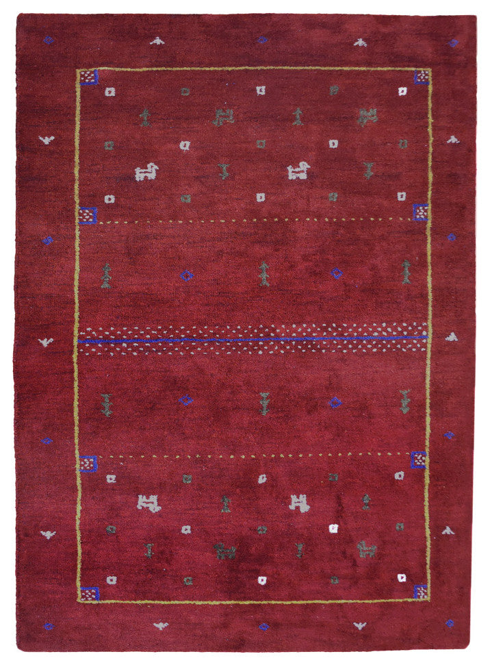 HAND KNOTTED LOOM SILK ECO-FRIENDLY AREA RUGS -6'x9',Rectangle,Red,Contemporary