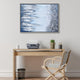 Blue and White Abstract Canvas Icicles Textured Metallic Hand Painted Wall Art