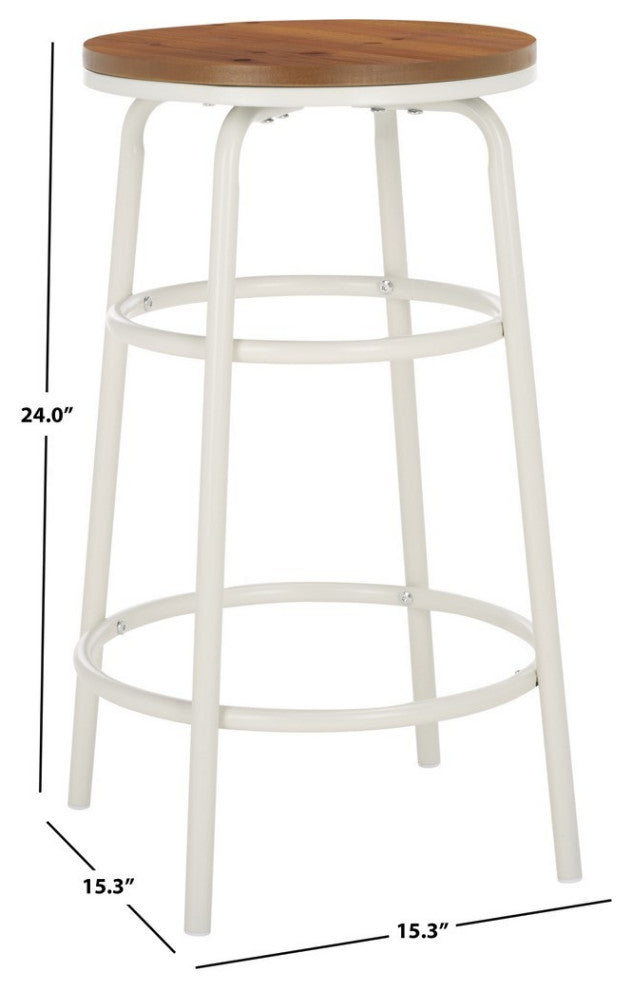 Safavieh Ford Counter Stool, Natural Brown/White