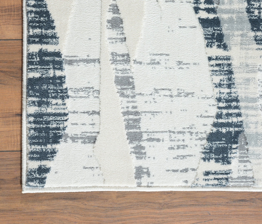 Abani Aspen Collection ASP120A Contemporary Beige Blue Geometric Area Rug
