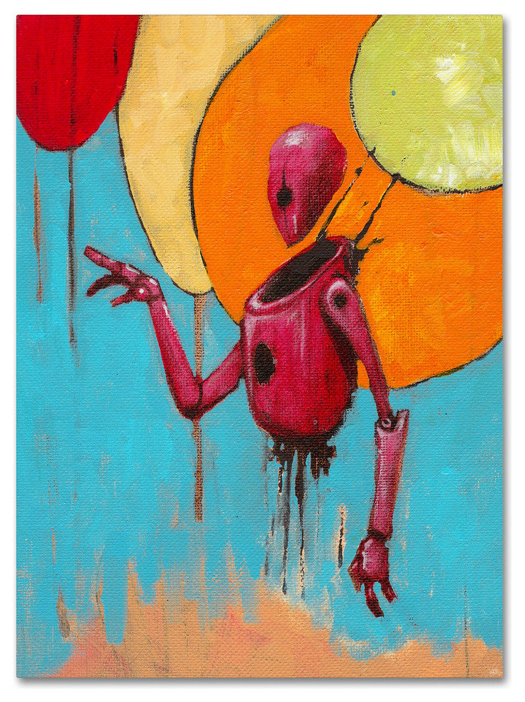 'Red Junk Robot' Canvas Art, 24x18
