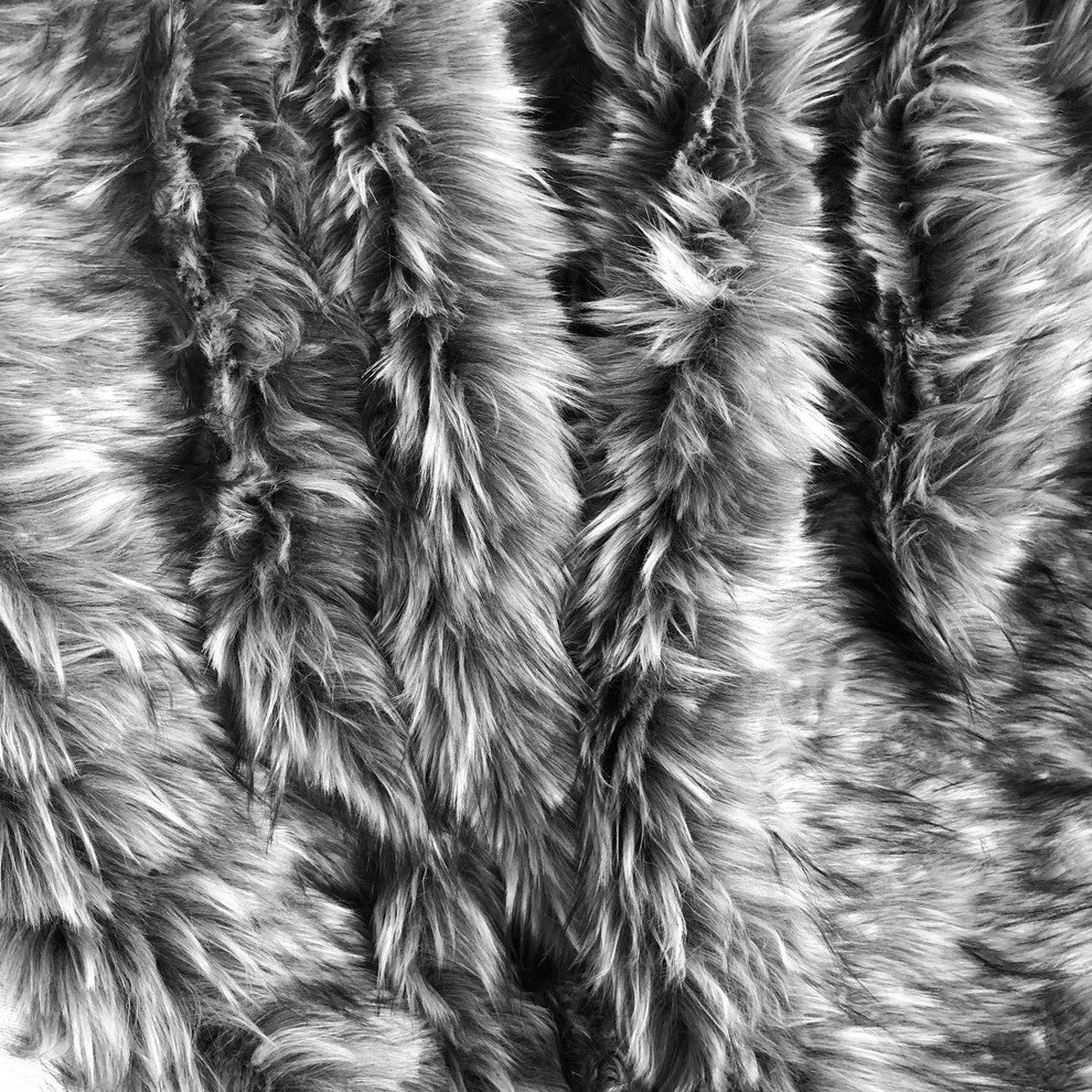 Wolf Faux Fur Gray Luxury Throw