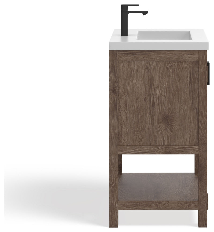 The Betsy Bathroom Vanity, Brown, 24", Single Sink, Freestanding