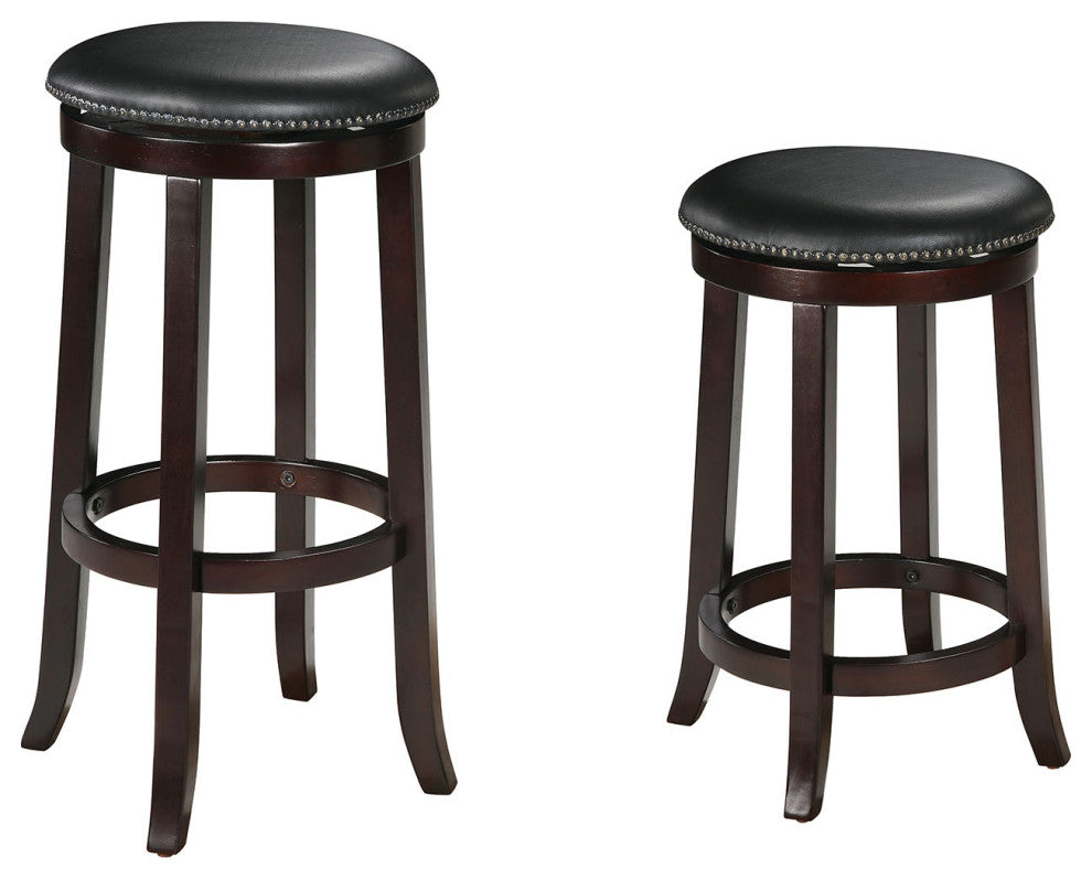 Chelsea Bar Stool With Swivel, Set of 2, PU & Espresso