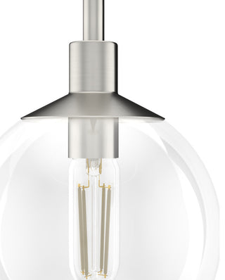 Xidane Brushed Nickel, Clear Glass 1-Light Mini Pendant