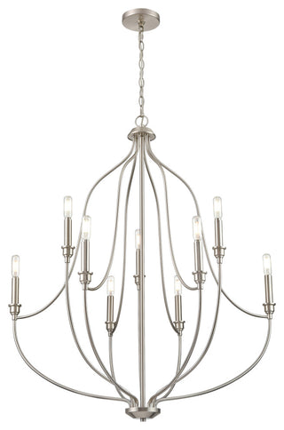 9 Light 32.5 in. Brushed Nickel Chandelier