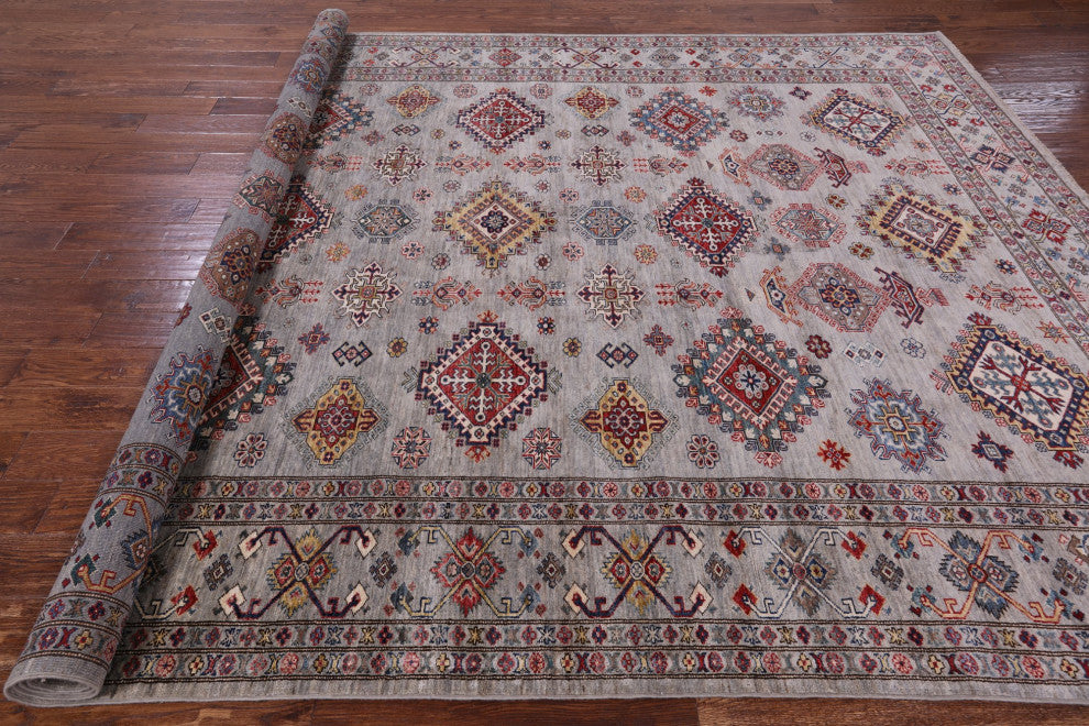 8' 10" X 11' 5" Super Kazak Hand Knotted Wool Rug Q9508