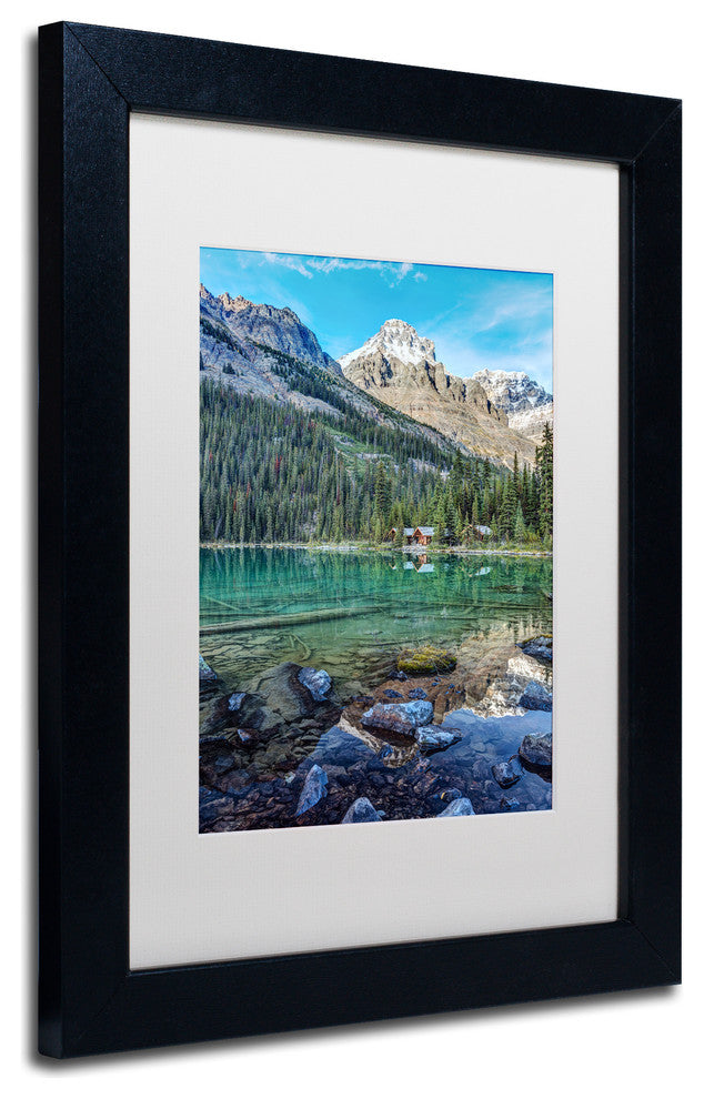 Pierre Leclerc 'Mount Huber Reflection' Matted Art, Black Frame, White, 14x11