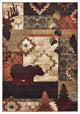 8??10??Rustic Brown Animal Lodge Area Rug