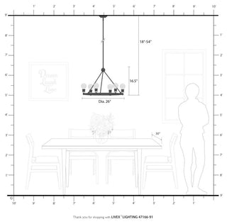 Lansdale 6 Light Brushed Nickel Chandelier