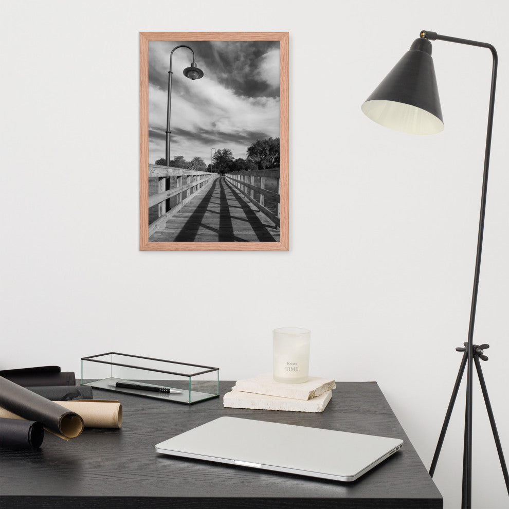 Follow the Lines Rural Landscape Framed Photo Paper Wall Art Prints, Red Oak, 12" X 18"