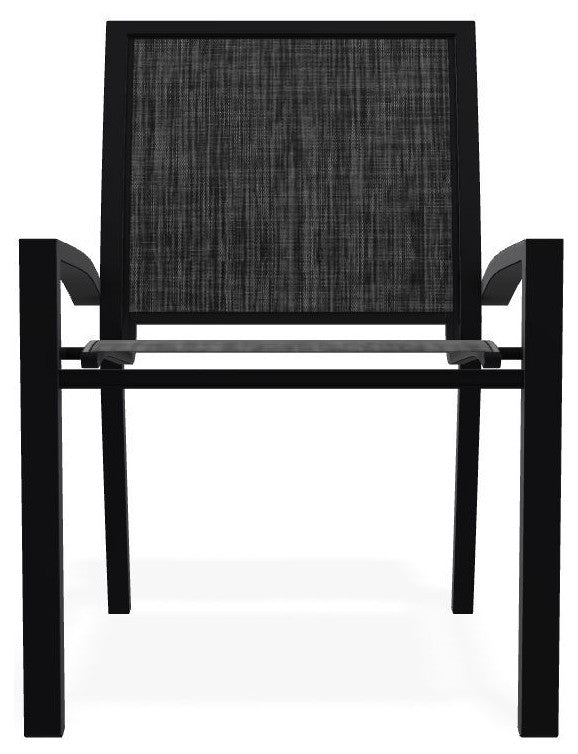 Kendall Sling Stackable Outdoor Dining Chair, Augustine Shadow/Black