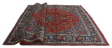 Fine Vintage Distressed Netice Red/Navy Rug, 9'8 x 12'8
