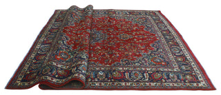 Fine Vintage Distressed Netice Red/Navy Rug, 9'8 x 12'8