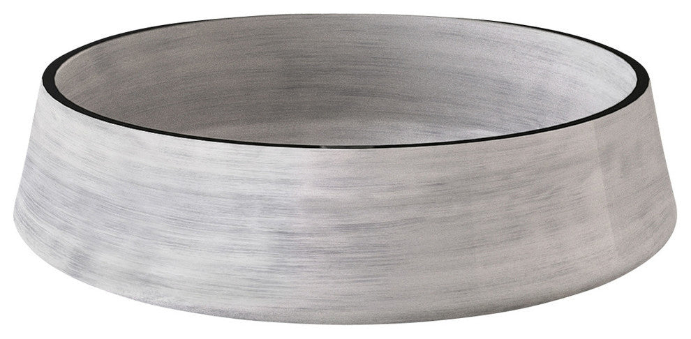 Alumix Exte Luxury Vessel Sink, White and Silver