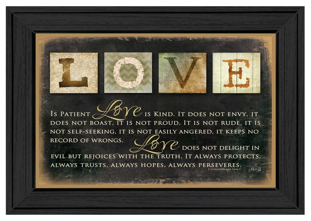 "Love" By Marla Rae, Printed Wall Art, Ready To Hang Framed Poster, Black Frame