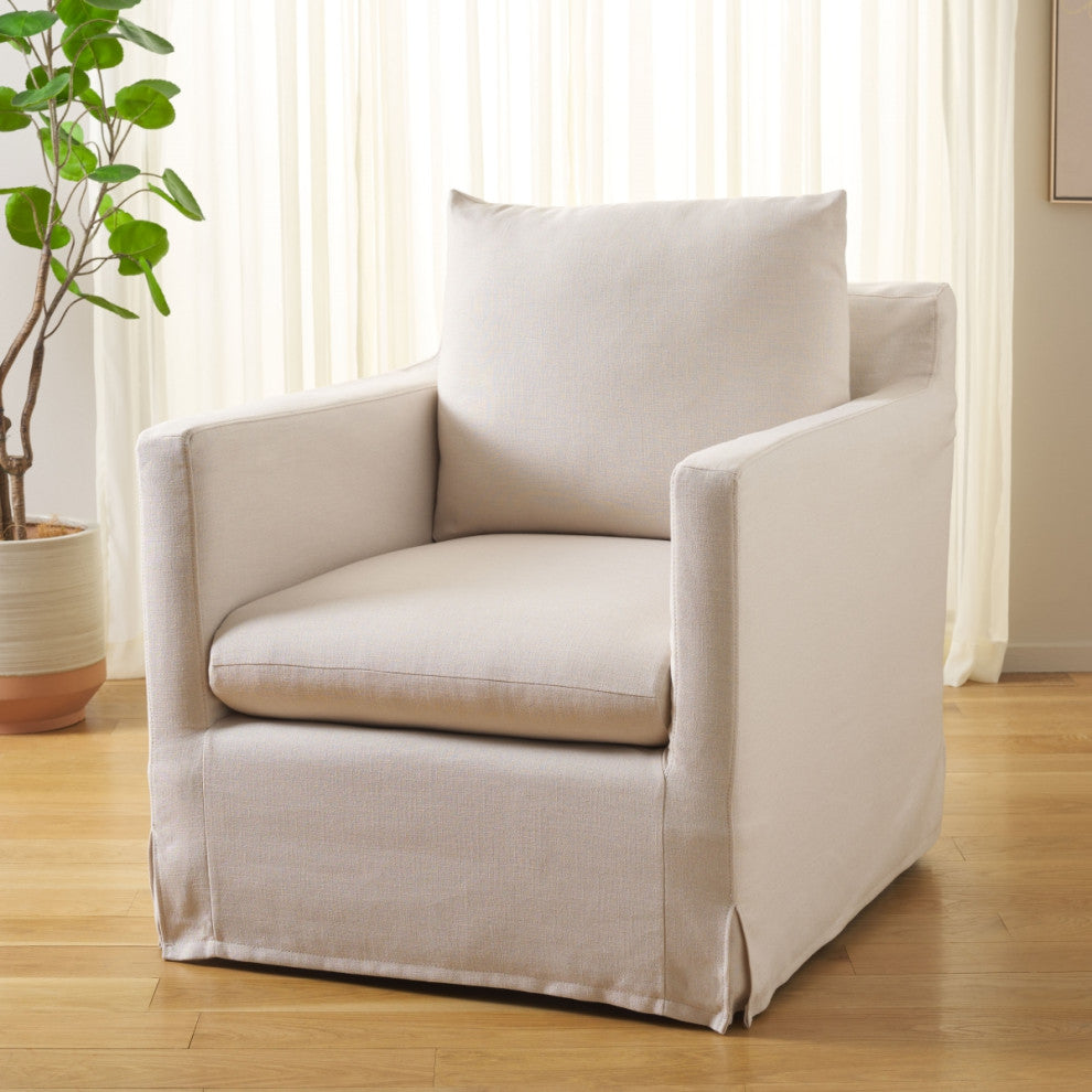 Safavieh Hadara Swivel Accent Chair, Bone