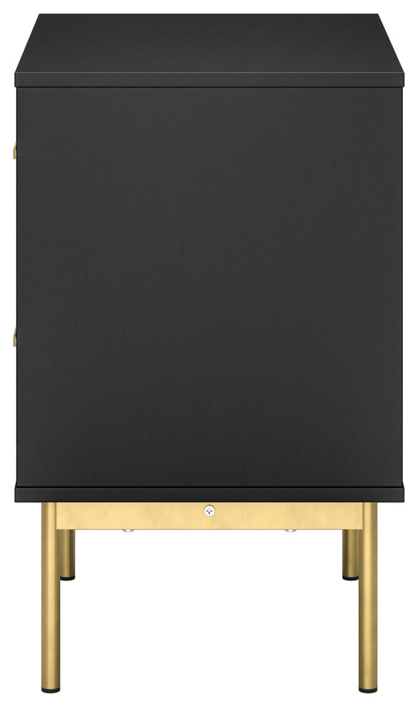 Nightstand With 2-Drawer 25.2'' Tall, Black