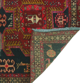 Fine Vintage Distressed Diano Charcoal/Burgundy Runner, 3'7x10'6