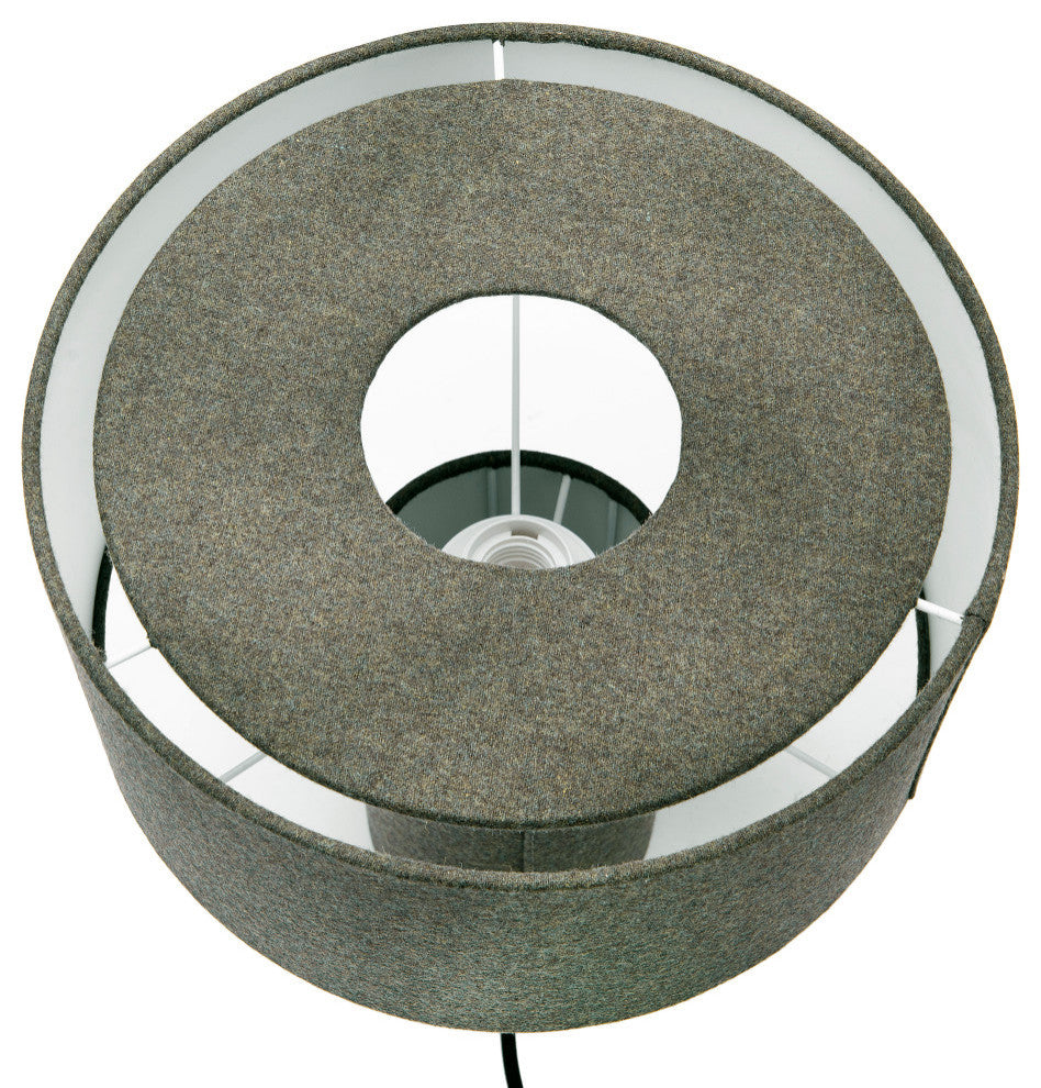 Gray Wool Blend Table Lamp With Matching Shade