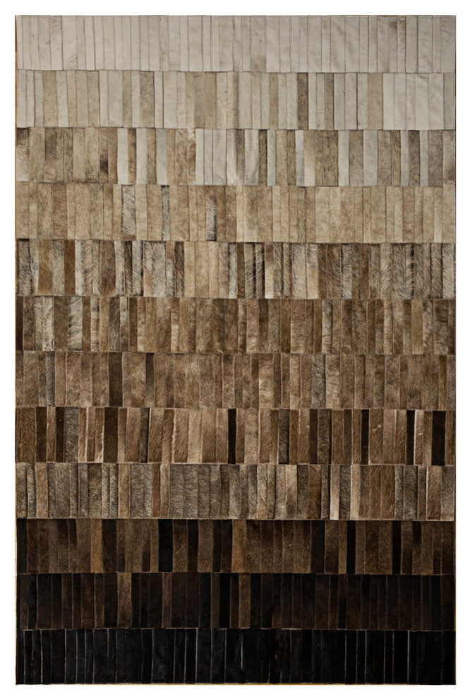 Cowhide Patchwork Rug, Adonis, Ombre Cocoa, 10'x14'