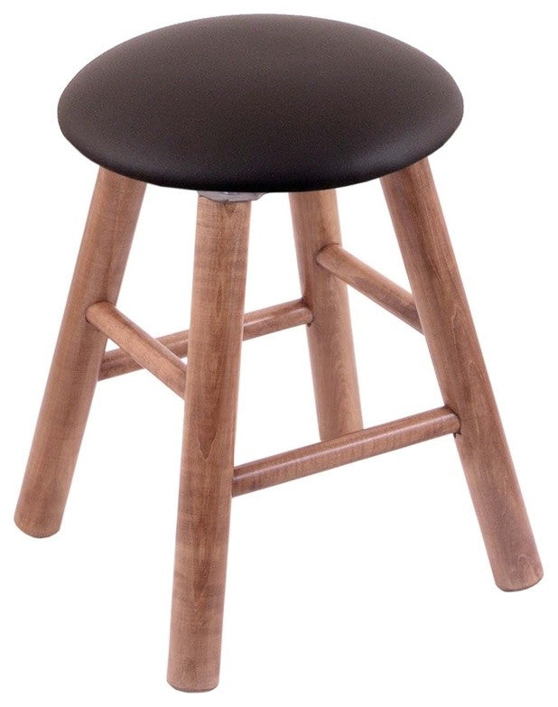 Holland Bar Stool, Maple Round Cushion Vanity Stool, Smooth Legs