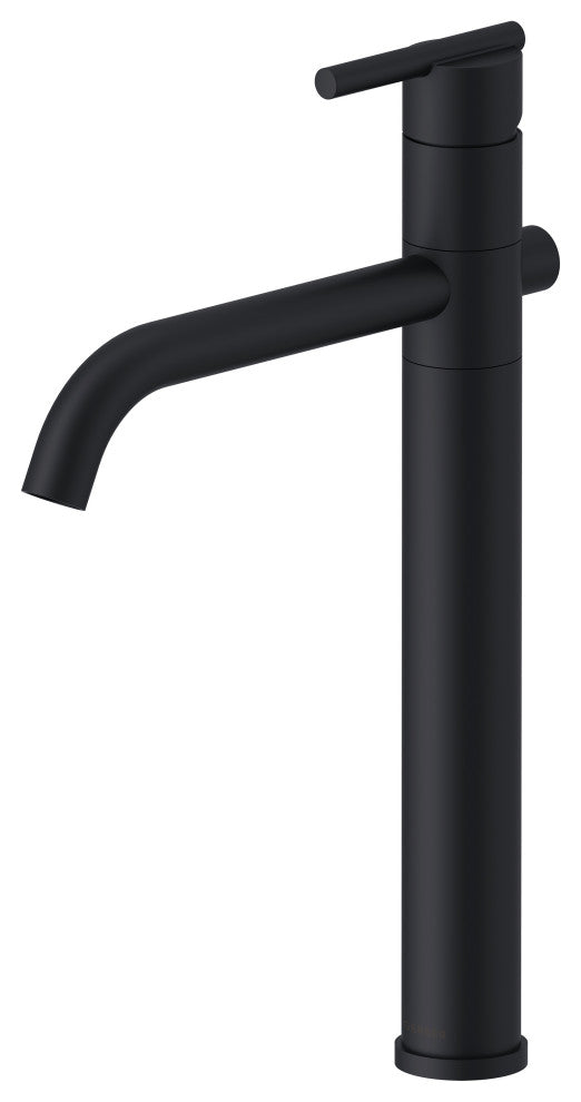 Parma Single Handle Vessel Filler w/ Metal Grid Strainer Chrome, Satin Black