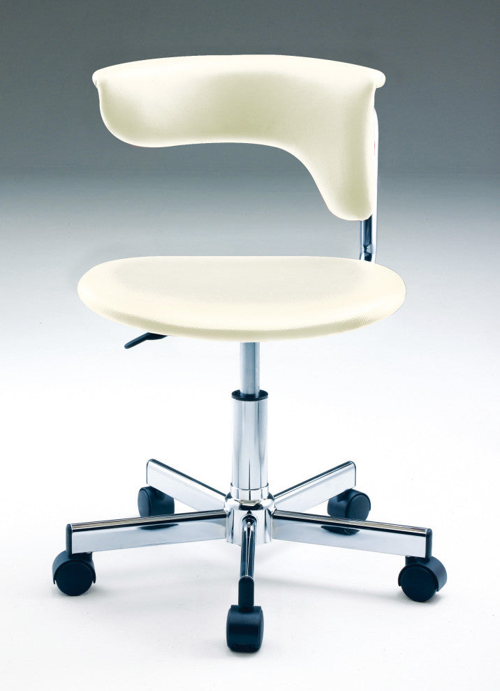 Computer Office Chair Stainless Base, White