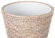 La Jolla Rattan Waste Basket With Plastic Insert, White Wash