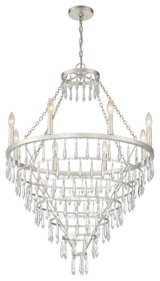 Crystorama LUC-A9068-SA, 8-Light Chandelier, Antique Silver