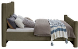 Elias Upholstered Bed, Green, King, Boucle Fabric