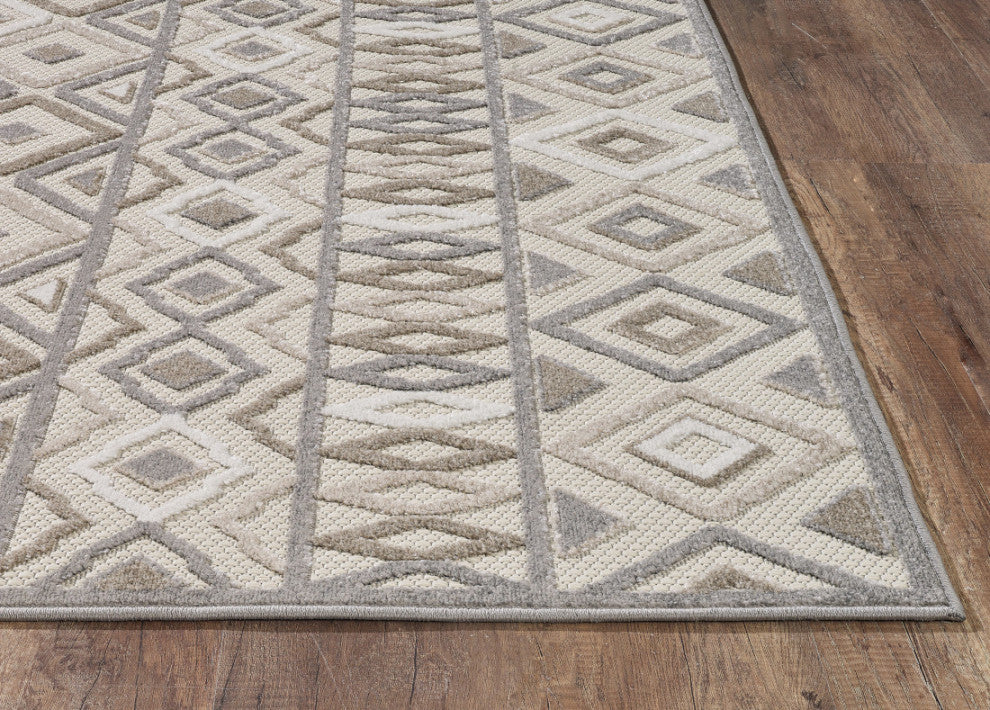 KAS Calla 6925 Grey Aztec Area Rug, 7'10" x 9'10"