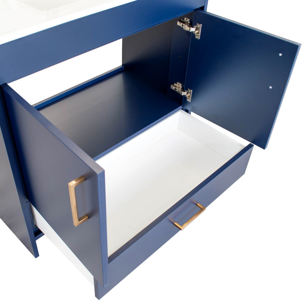 Skylar 36" Single Sink Freestanding Bathroom Vanity Set, Matte Blue