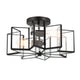 2 Light 16.14'' Unique/Statement Star Semi Flush Mount, Black