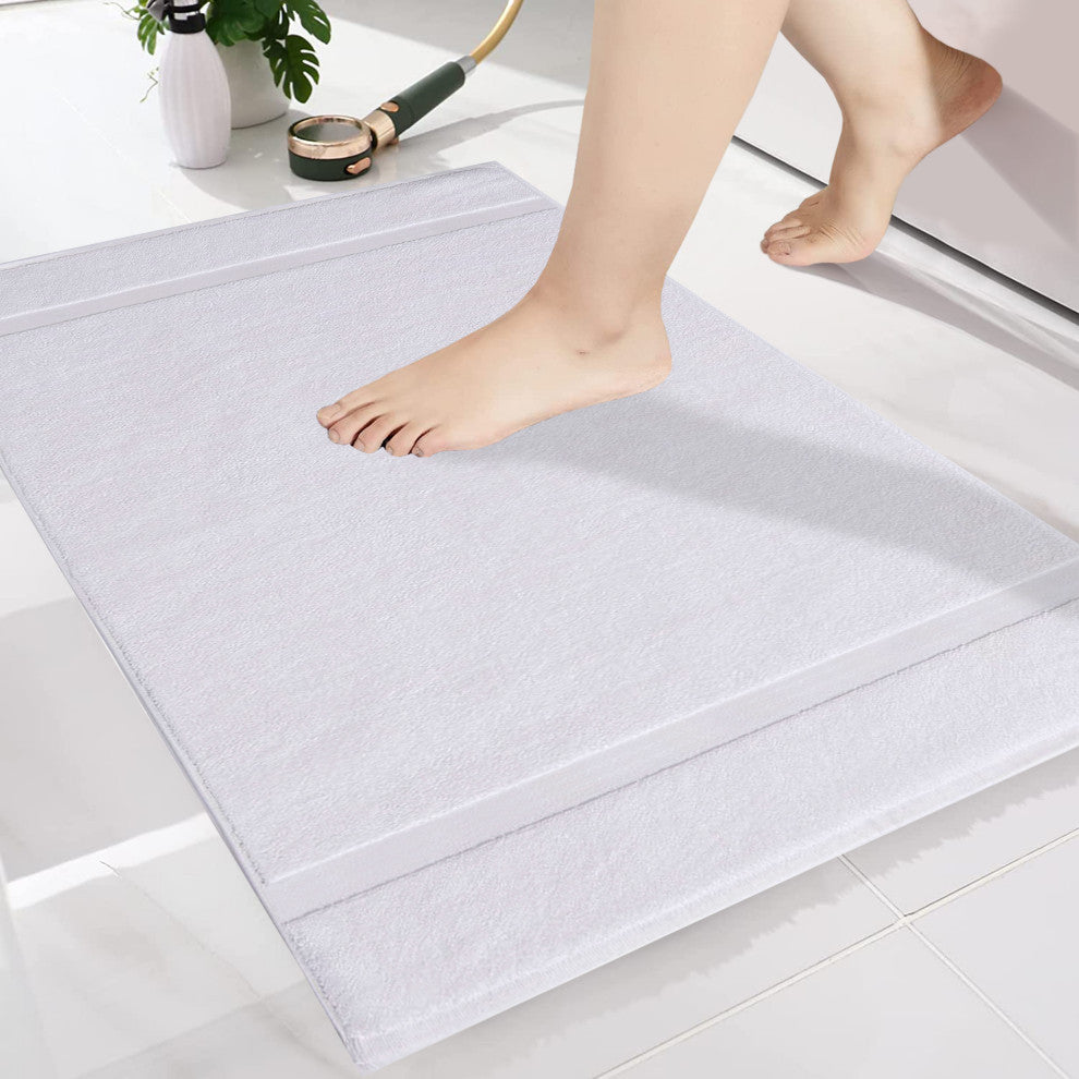Organic Cotton Feather Touch Quick Dry 900 GSM Bath Mat, 20"X33", White