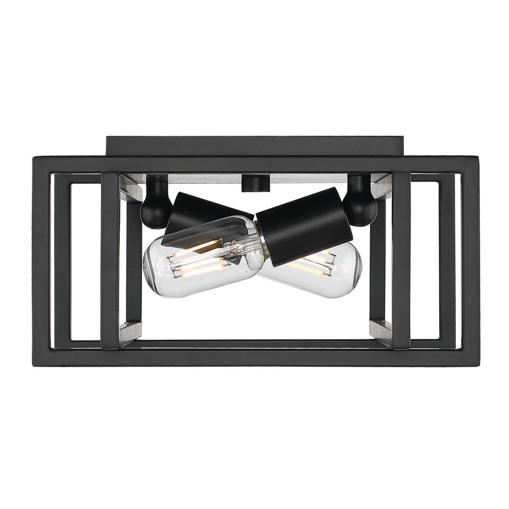 Tribeca Flush Mount, Black, Black Accents