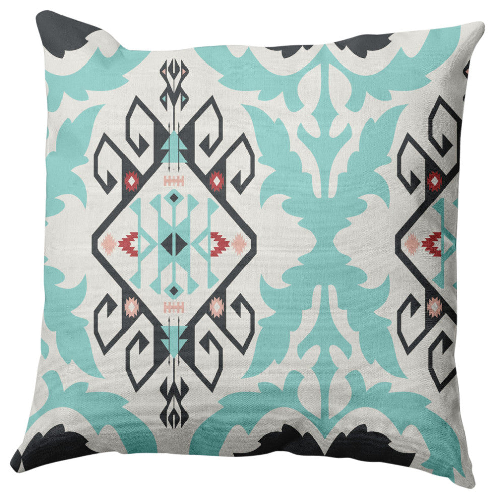 Bombay Medallion Decorative Throw Pillow, Pepper, 20"x20"