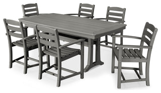 POLYWOOD 7 Piece La Casa Arm Chair Dining Set, Slate Grey