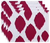 Abstract Decorative Placement, Fushia, Set of 4