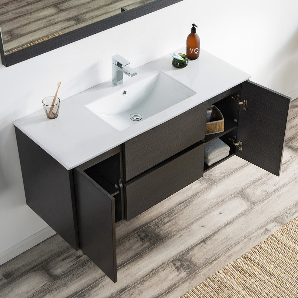 Blossom Valencia 48" Vanity Set, Silver Gray, No Mirror, Single