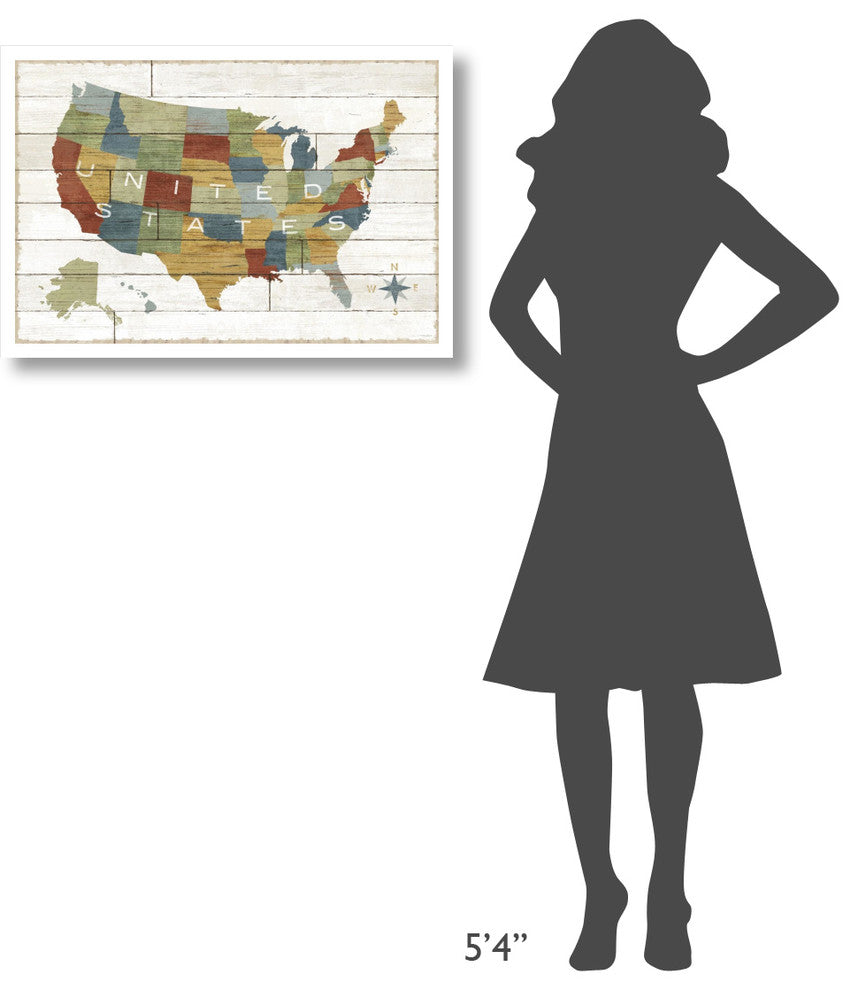 "Barnboard Map WORKING" Digital Paper Print by Sue Schlabach, 32"x22"